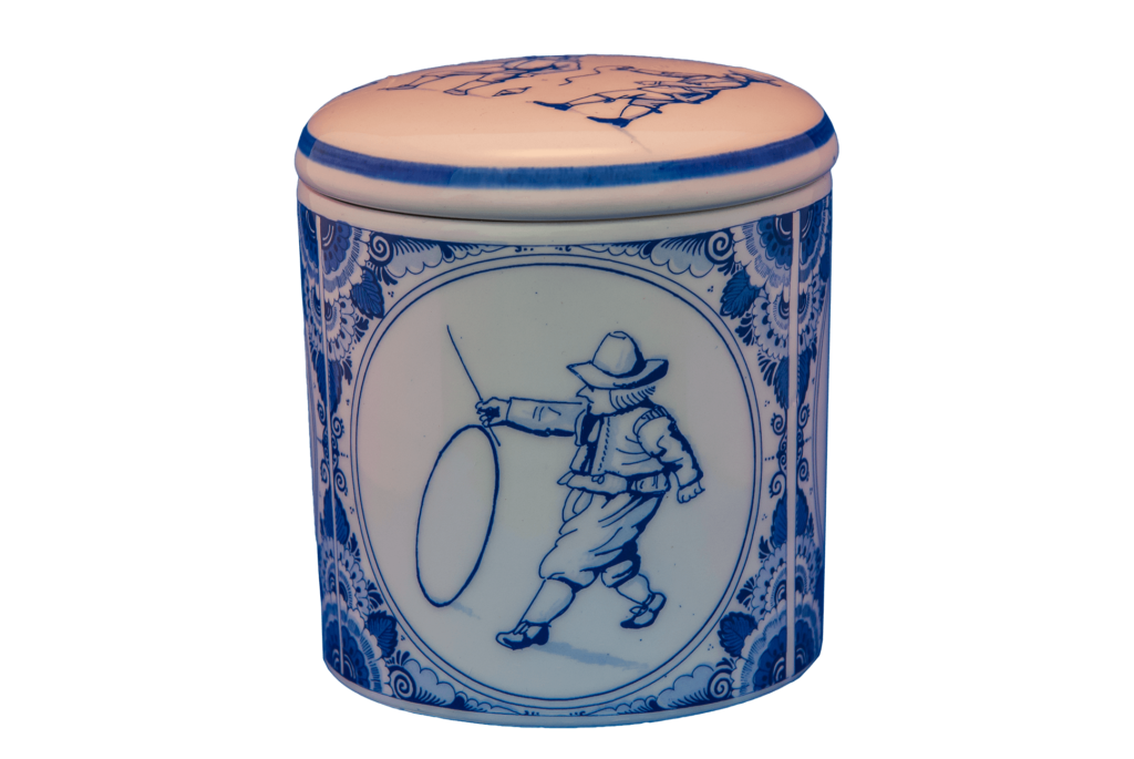 Pot aardewerk, Delftsblauw, oudHollandse spellen stropiewafel